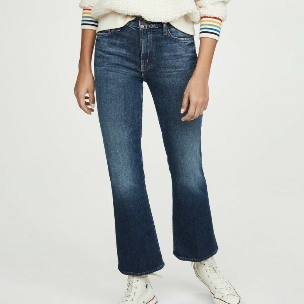 MOTHER Denim Outsider Ankle - Roasting Nuts - Cropped Kick Flare 28 High Rise